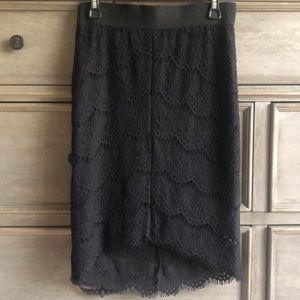 Black Lacy Pencil Skirt